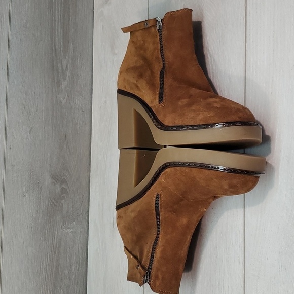 Steve Madden Women Moby Ankle Leather Platform Heels shoes boots sz 11 - Picture 10 of 14